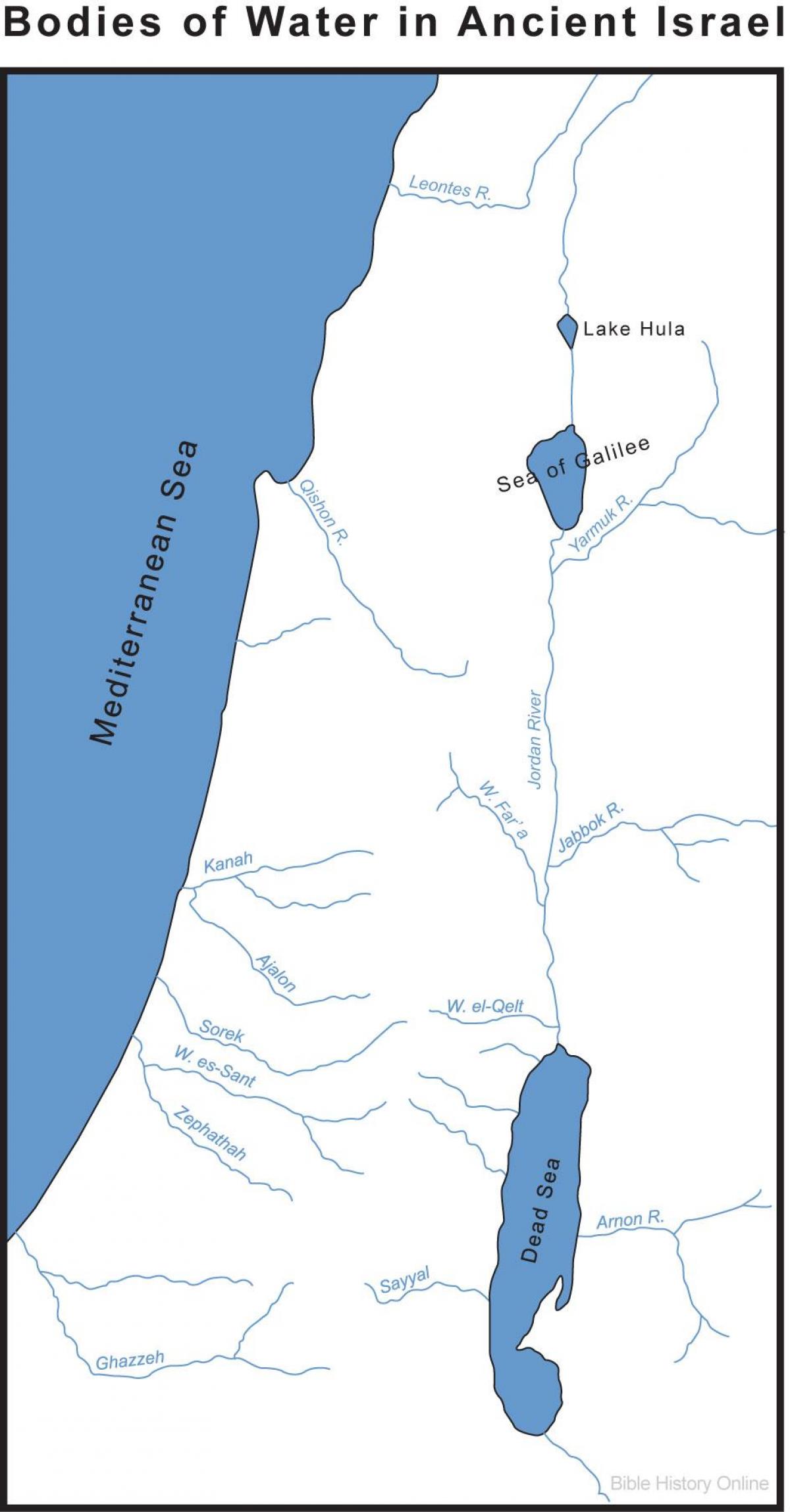 Carte des rivières en Israël