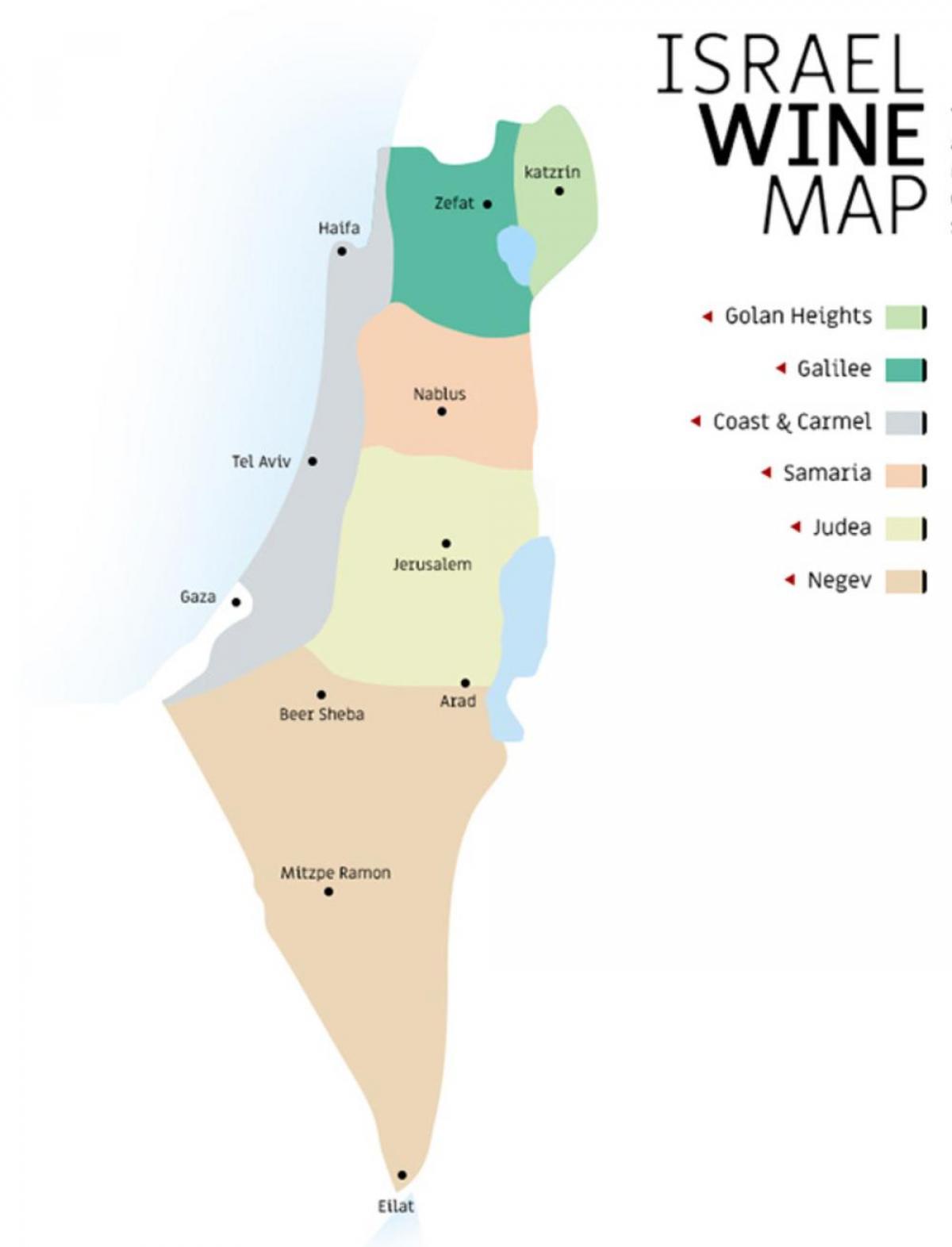 Carte des vignobles d'Israël